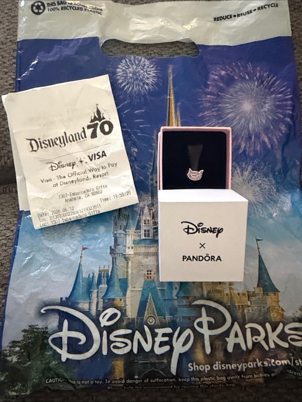 Pandora Disney Pink Enamel Charm Bracelet Charm